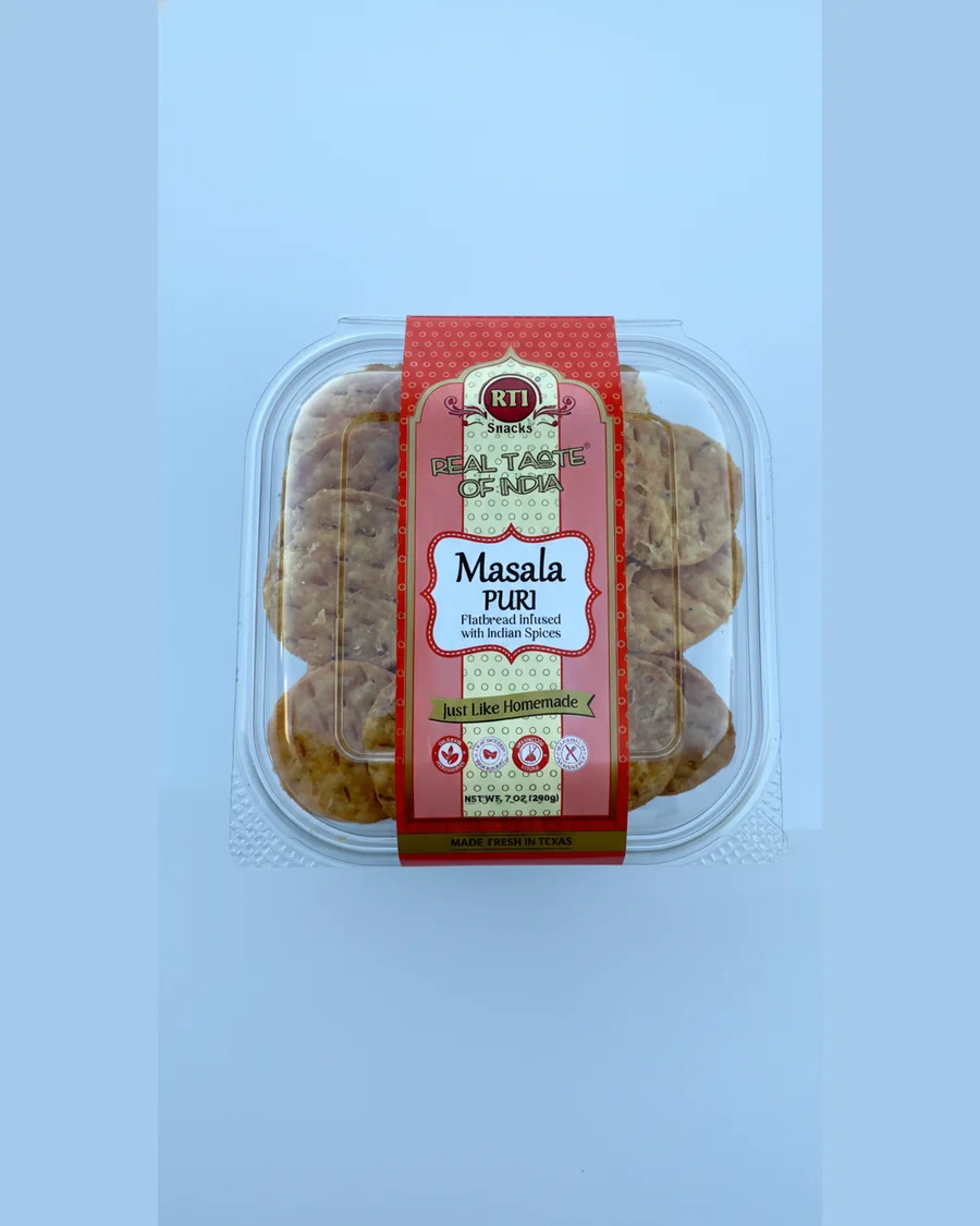 RTI Masala Puri container, flatbread infused with Indian spices, 7 oz